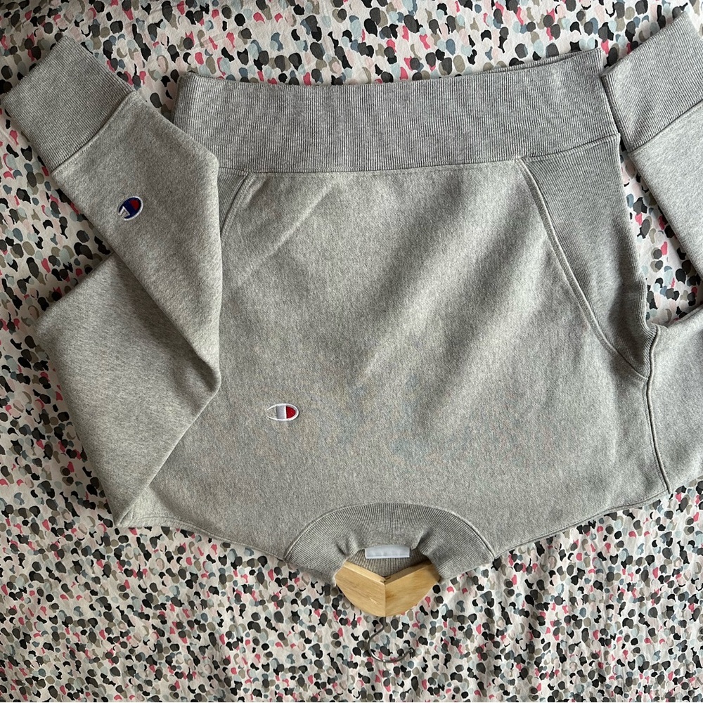 Champion Kids Gray Logo Sweatpants with Red & Blue Accent